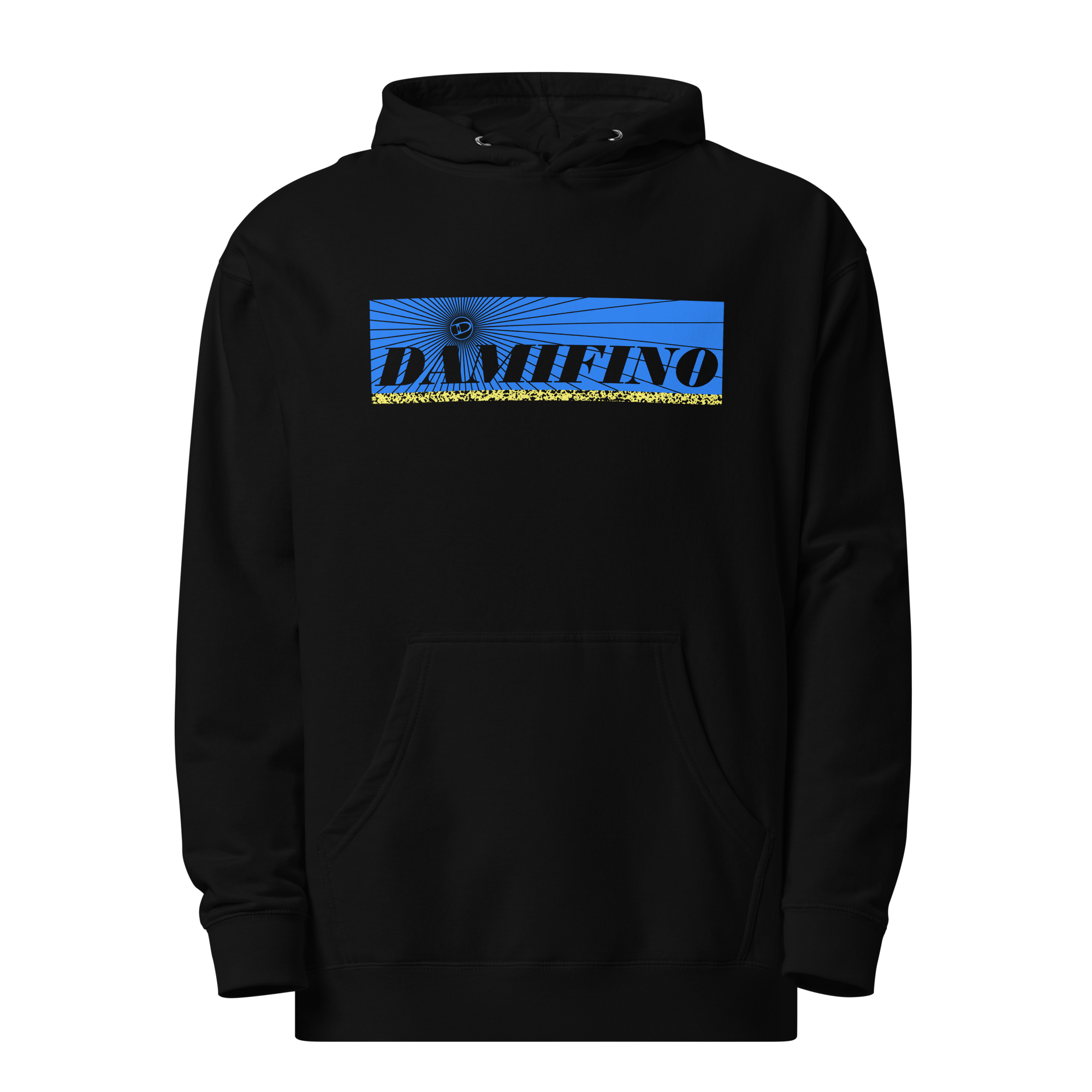 D Shine midweight hoodie   (Blue with yellow sponge)