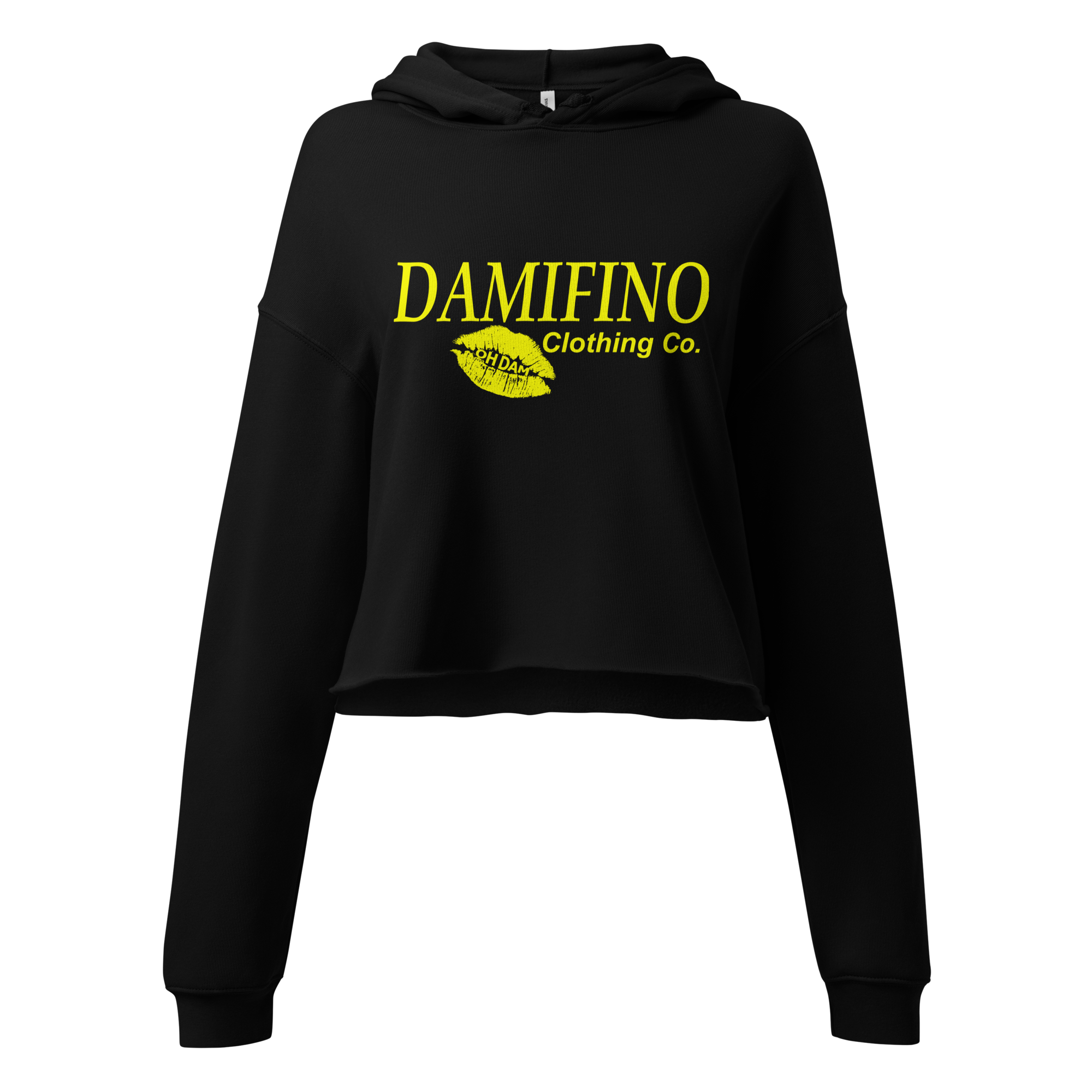 Dam CC Lips Crop Hoodie   (Yellow)